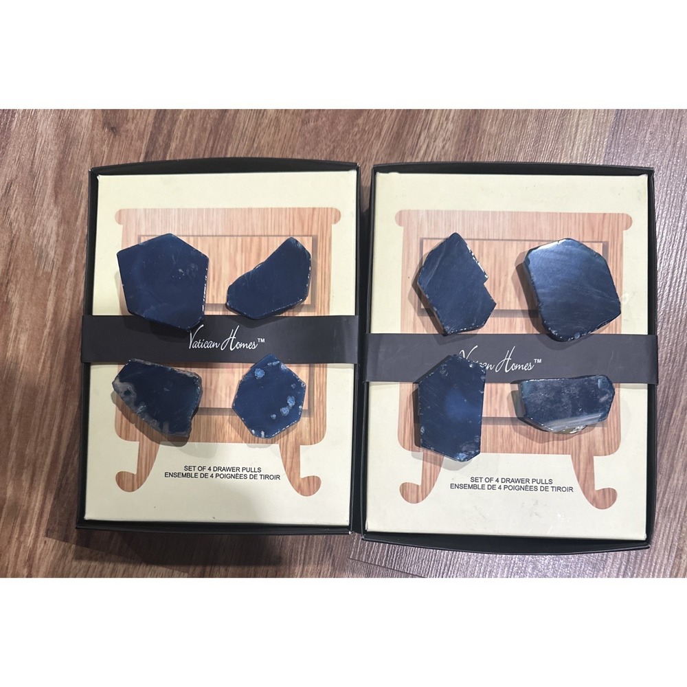 Vatican Homes Set of 8 Drawer Pulls Blue Stone Cabinet Drawer Knobs